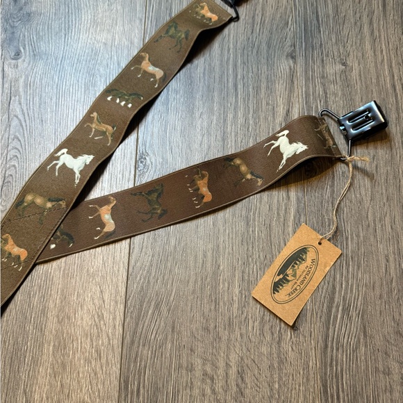 NWT Woodland Creek Brown Multicolored Horse Adult Suspenders Size 49 inches - Picture 7 of 14